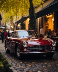 sportscar driven by stylish gentlemen 
