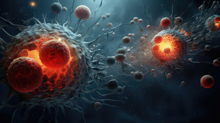 illustration of dangerous cancer cells