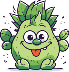 Cute monster cartoon mascot character vector illustration
