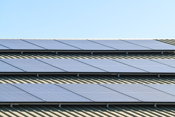 New solar panels installed on the roof of a house in South Australia against clear blue sky