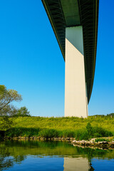 Mintarder Ruhr Valley Bridge with the surrounding nature. Landscape in the Ruhr area.