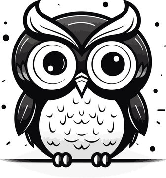 Cute cartoon owl vector illustration isolated on a white background