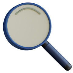 3d magnifying glass illustration with transparent background