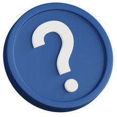 3d help button illustration with transparent background