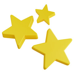Obraz premium 3d stars illustration with transparent background