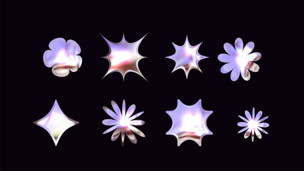 Y2K design element Holographic stickers