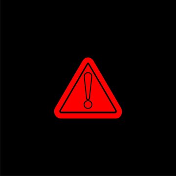 recommend clip art: Warning caution board. Red warn exclamation mark in triangle icon isolated on black background