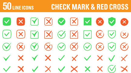 Green Check Mark & Red Cross