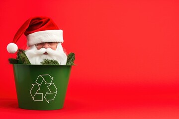 Santa Claus. Christmas recycling concept. Generative ai