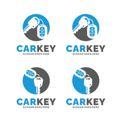 Car key logo set design vector illustration