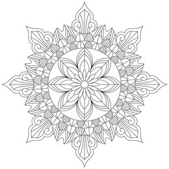 Leaf Flower Petal Coloring Mandala Art Simple Graphic Shape Vector Floral Oriental Outline Vintage Decorative Elements Pattern Illustration Islam Arabic Indian Turkish Mystic Religion Morals Lotus