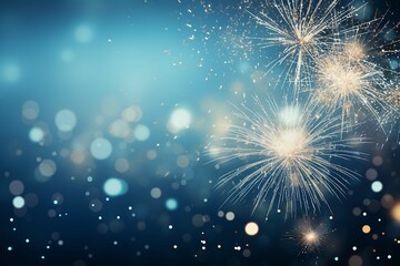 Fototapeta na wymiar sparkling sparkler New Year festive bokeh background