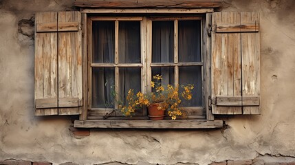 old wooden window