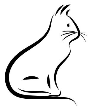illustration of a silhouette of a cat