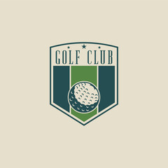 golf club emblem logo vector illustration template icon graphic design. ball of sport sign or symbol for tournament or league tim with badge shield concept