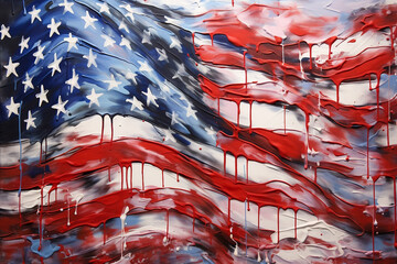 american flag on the wall