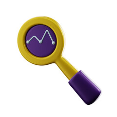 3d magnifying glass with text