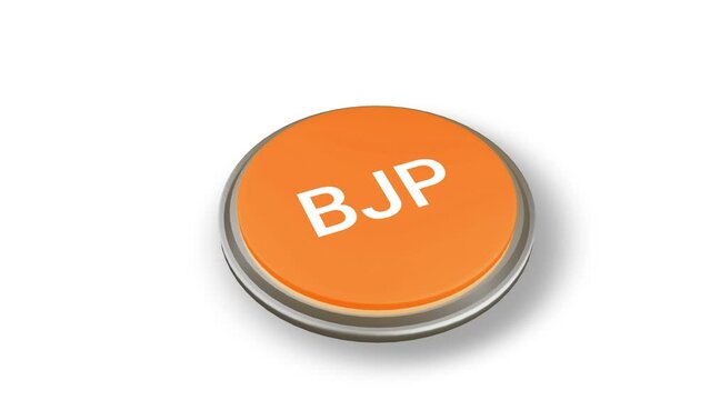 BJP political party Button pressing on white screen