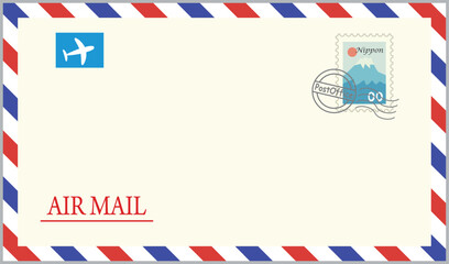 Simple airmail vector illustration. - obrazy, fototapety, plakaty