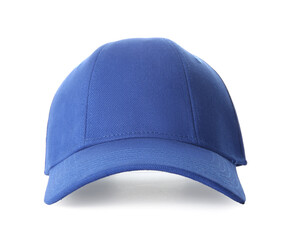 Stylish blue baseball cap isolated on white - obrazy, fototapety, plakaty