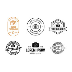 Set of Photography logo. Camera logo vector design collection on white background. 