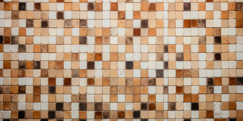 Mosaic Texture With Ocher And Brown Elements Created Using Artificial Intelligence