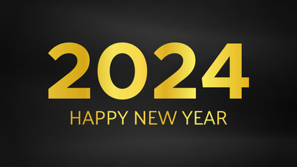 2024 Happy New Year on dark silk background