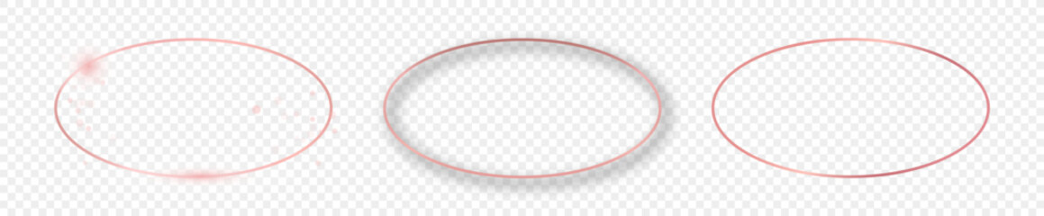 Rose gold glowing oval shape frame