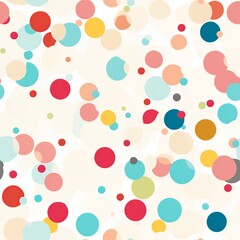 Obraz premium Playful Colorful Polka Dots Pattern on Light Background