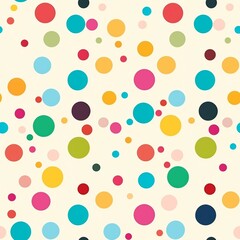 Playful Colorful Polka Dots Pattern on Light Background

