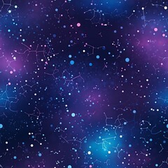 Celestial Cosmic Constellations Pattern in Mystical Blues and Purples

