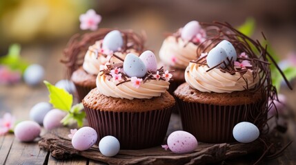 Easter-Themed Chocolate Cupcakes