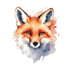 watercolour fox