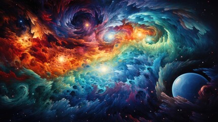 Swirling Galaxies and Nebulae in Space - obrazy, fototapety, plakaty