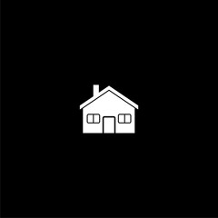 Home icon thin outline vector set in flat line style  isolated on black background