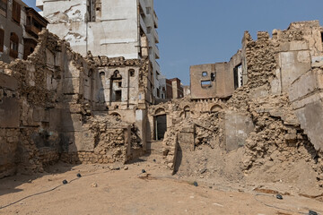 Archeological site in Jeddah old town Unesco world heritage site Saudi Arabia