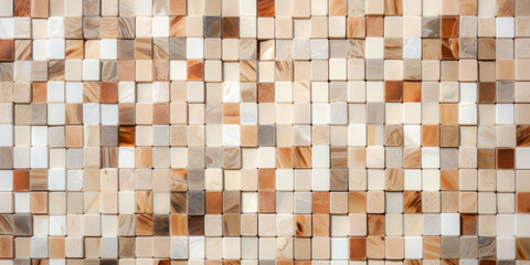 Mosaic Texture With Ocher And Brown Elements Created Using Artificial Intelligence