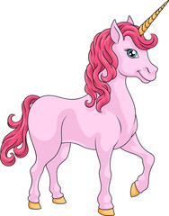 Obraz na płótnie Canvas Unicorn Horn Horse Animal Cartoon Mascot From Myth