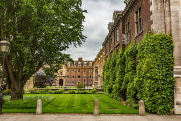 Cambridge, England, UK. Walking the scenery streets of this famous British academic city in a moody...