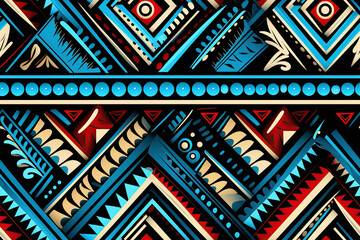 ethnic tribal seamless pattern in ancient Scandinavian style on a black background to decorate a traditional carpet