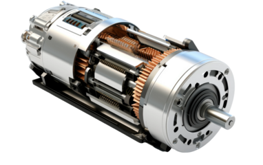 Power Packed Innovation Essential DC Motor on White or PNG Transparent Background