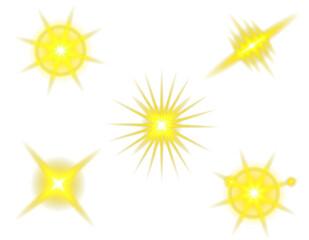  lens flares set on transparent background