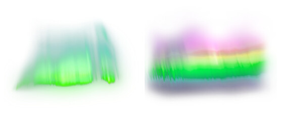 Bright colorful aurora borealis set on transparent background © John