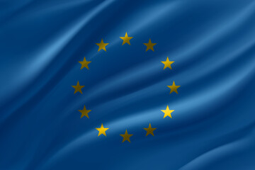 National flag of European union. 3d vector illustration

