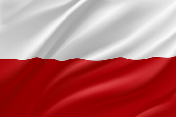 National flag of Poland. 3d vector illustration
 - obrazy, fototapety, plakaty