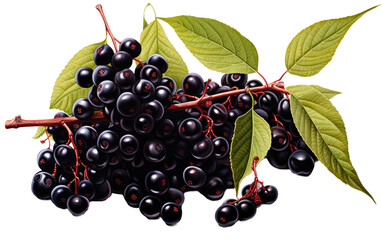 Elderberry Health Wellness Natural Immunity Boost on White or PNG Transparent Background