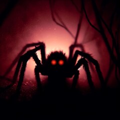 halloween spider on black background