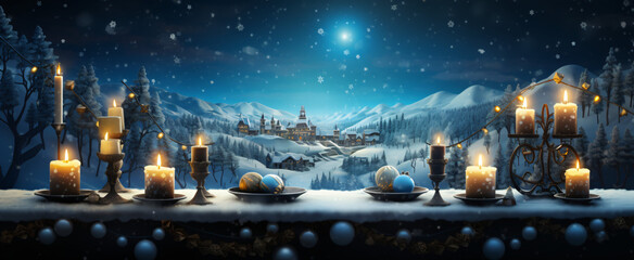 Concept of jewish winter holiday