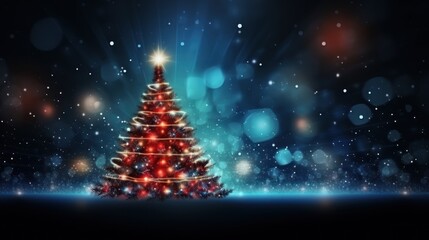 Background that combines traditional holiday elements with futuristic particle effects, blending the magic of Christmas with a touch of technology