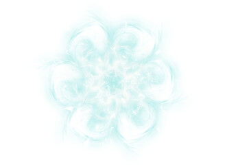 Fleur de lumière blanche et bleu pâle émanant des rayons de lumières blanches